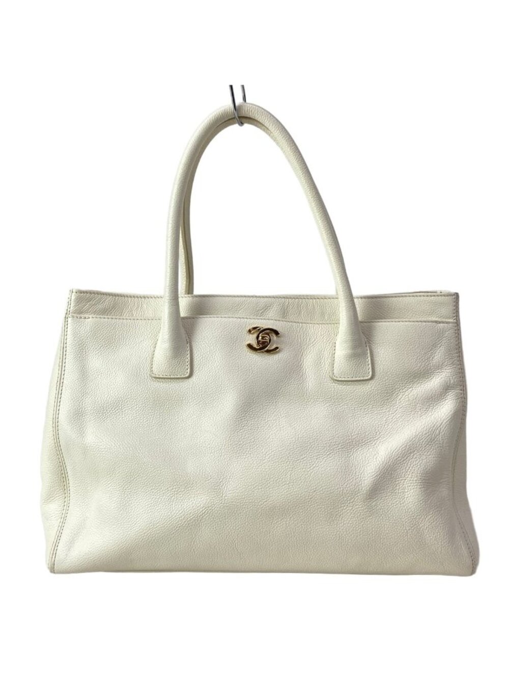 Chanel Tote Bag Executive Line Ivory Gold Leather
